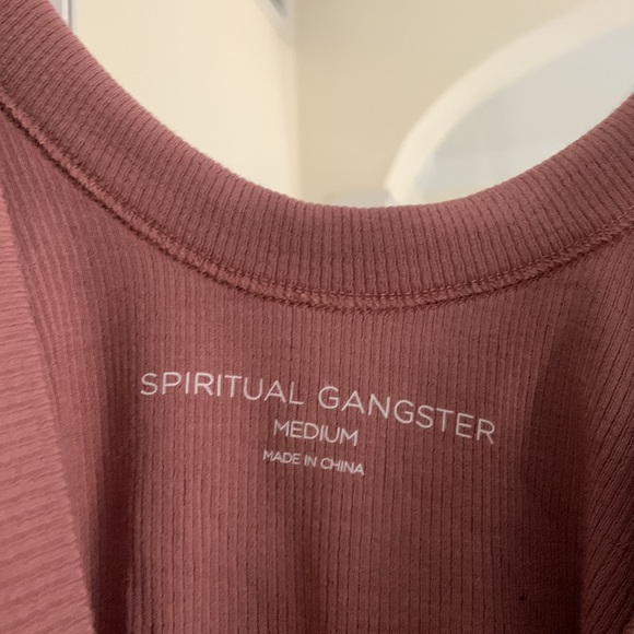 Spiritual Gangster soft red ribbed scoop neck bodysuit - size medium - Picture 6 of 8